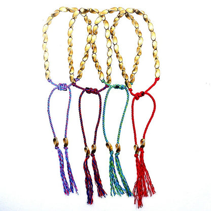 Zen Healing Tibetan Handmade Copper Brass Bead Blessing Braided Bracelet
