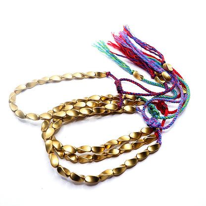 Zen Healing Tibetan Handmade Copper Brass Bead Blessing Braided Bracelet