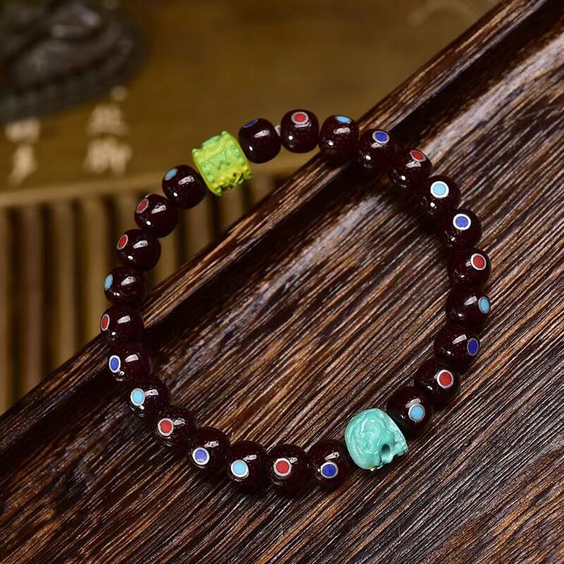 Zen Healing Tibetan Star-Moon Bodhi Dzi Bead Agate Turquoise Powerful Bracelet