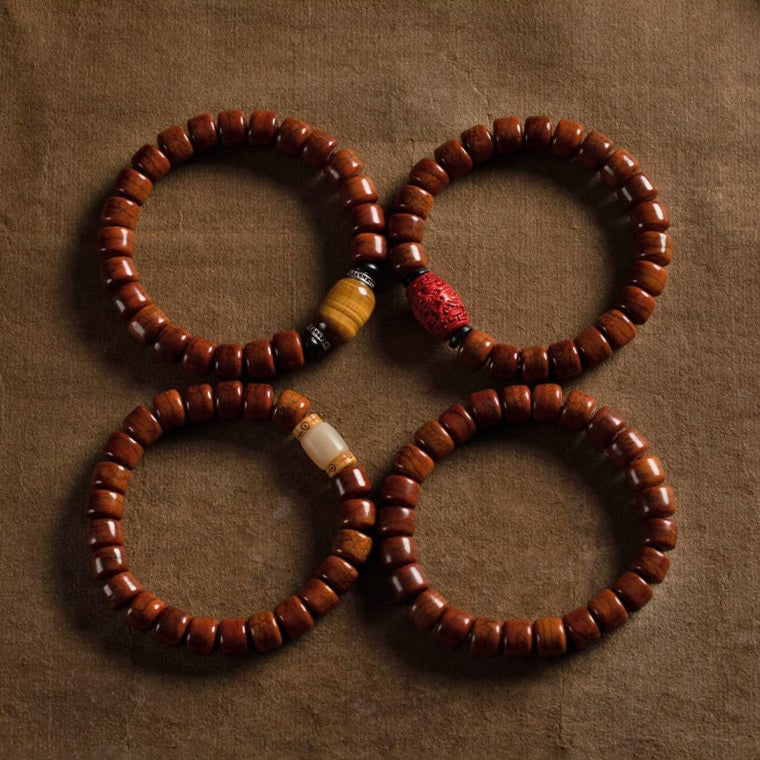 Zen Healing Tibetan Yak Bone Protection Mala Bracelet