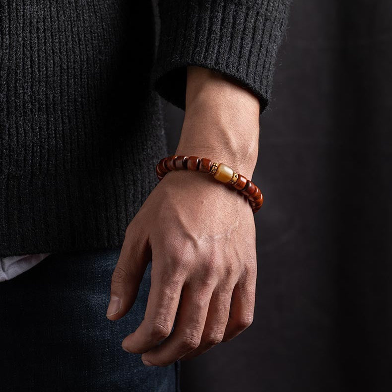 Zen Healing Tibetan Yak Bone Protection Mala Bracelet