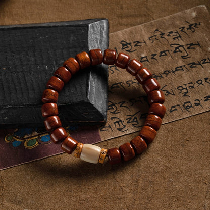 Zen Healing Tibetan Yak Bone Protection Mala Bracelet