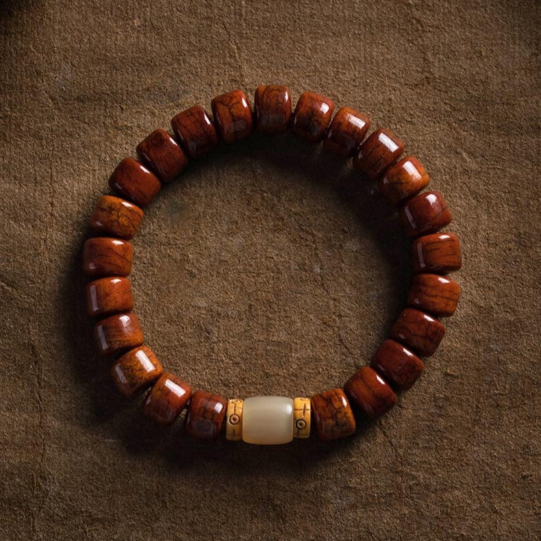 Zen Healing Tibetan Yak Bone Protection Mala Bracelet