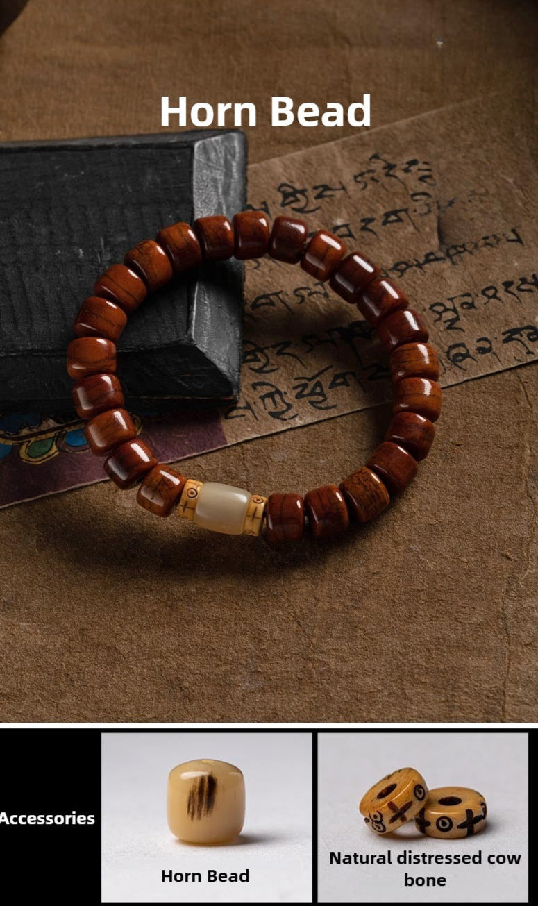 Zen Healing Tibetan Yak Bone Protection Mala Bracelet