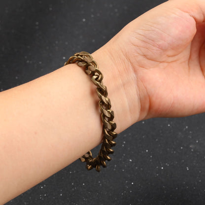 Zen Healing Vintage Bold Chain Copper Brass Strength Bracelet Necklace