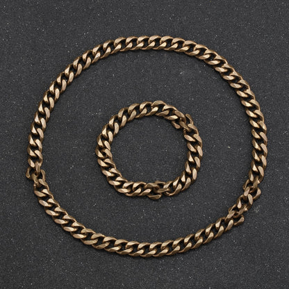 Zen Healing Vintage Bold Chain Copper Brass Strength Bracelet Necklace