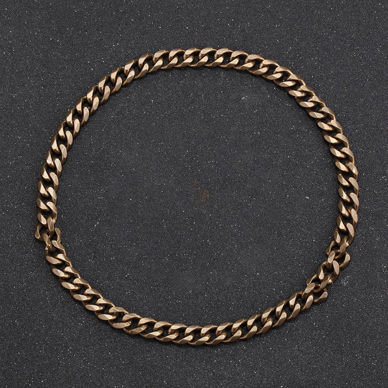 Zen Healing Vintage Bold Chain Copper Brass Strength Bracelet Necklace