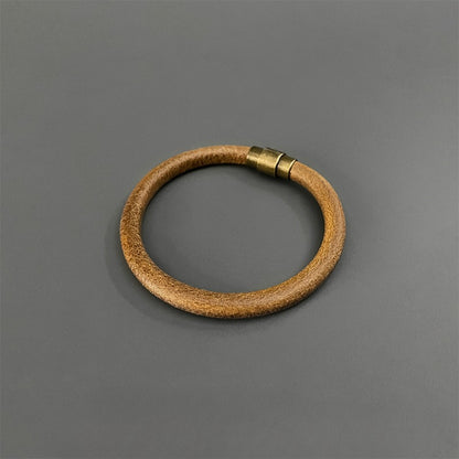 Zen Healing Vintage Leather Luck Copper Magnetic Buckle Bracelet