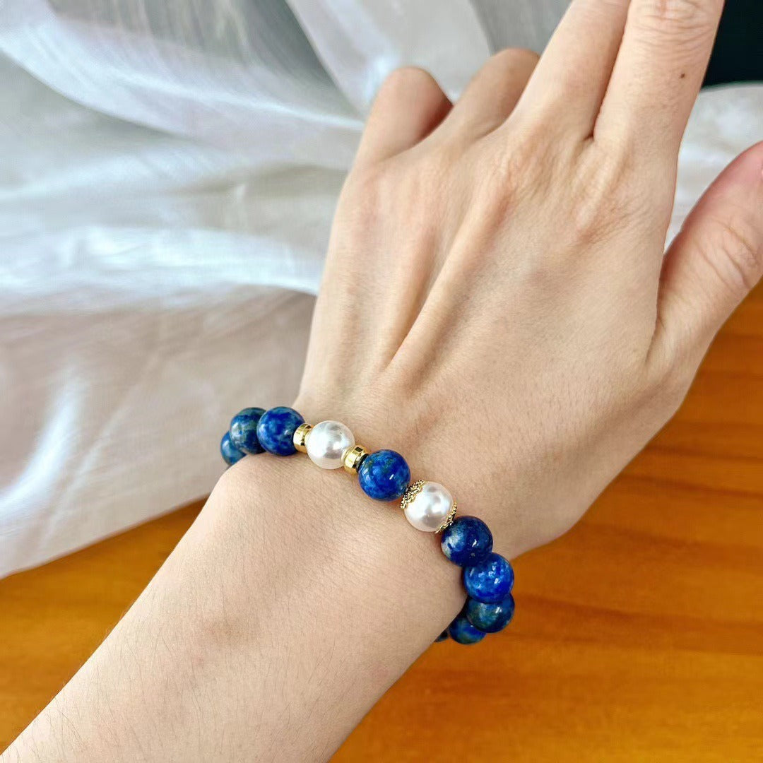 Zen Healing Vintage Natural Lapis Lazuli Lucky Bead Positive Bracelet