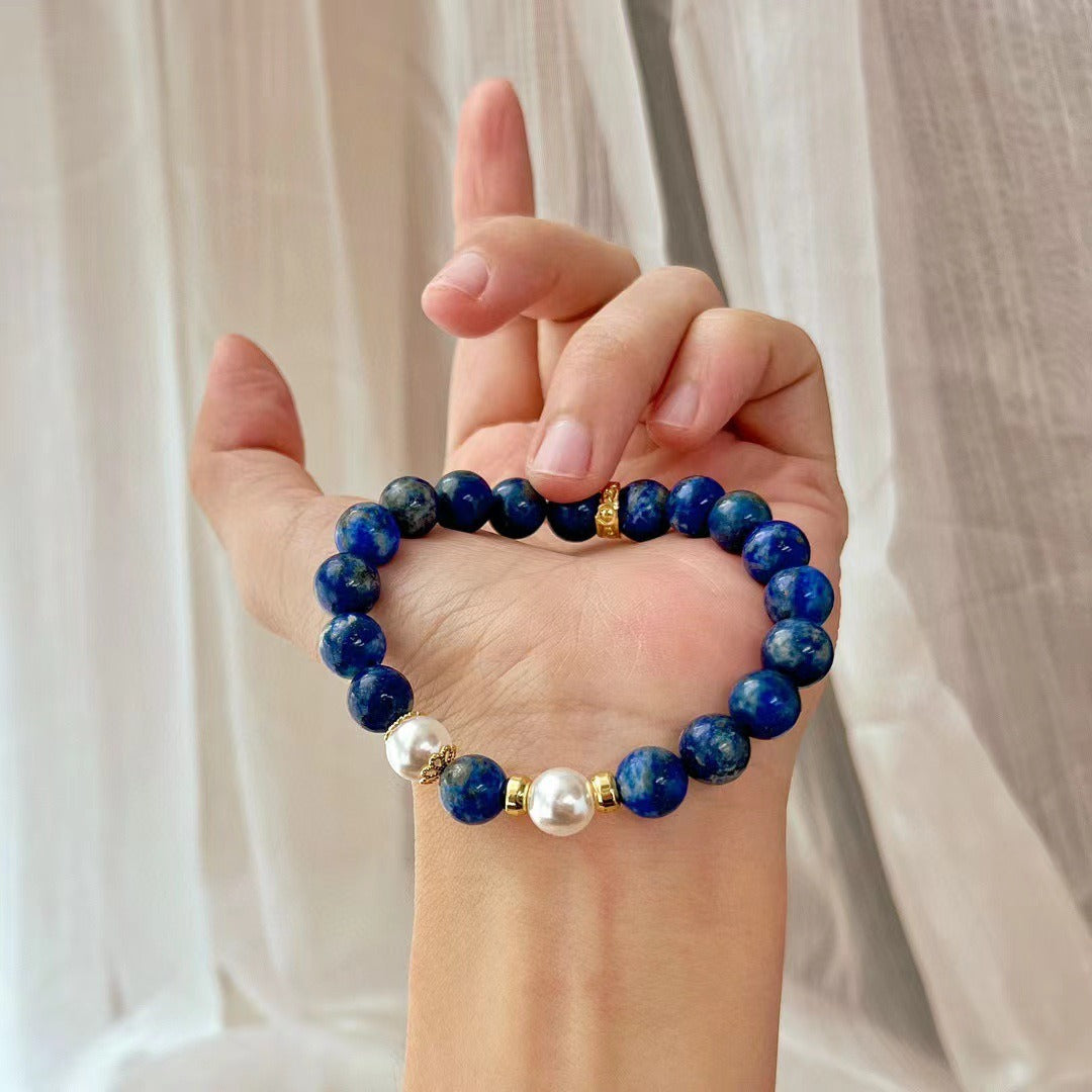 Zen Healing Vintage Natural Lapis Lazuli Lucky Bead Positive Bracelet