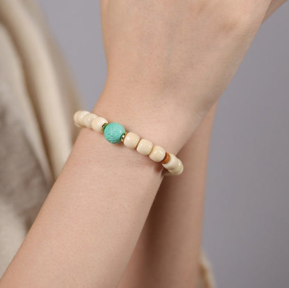 Zen Healing White Jade Bodhi Agate Blessing Bracelet