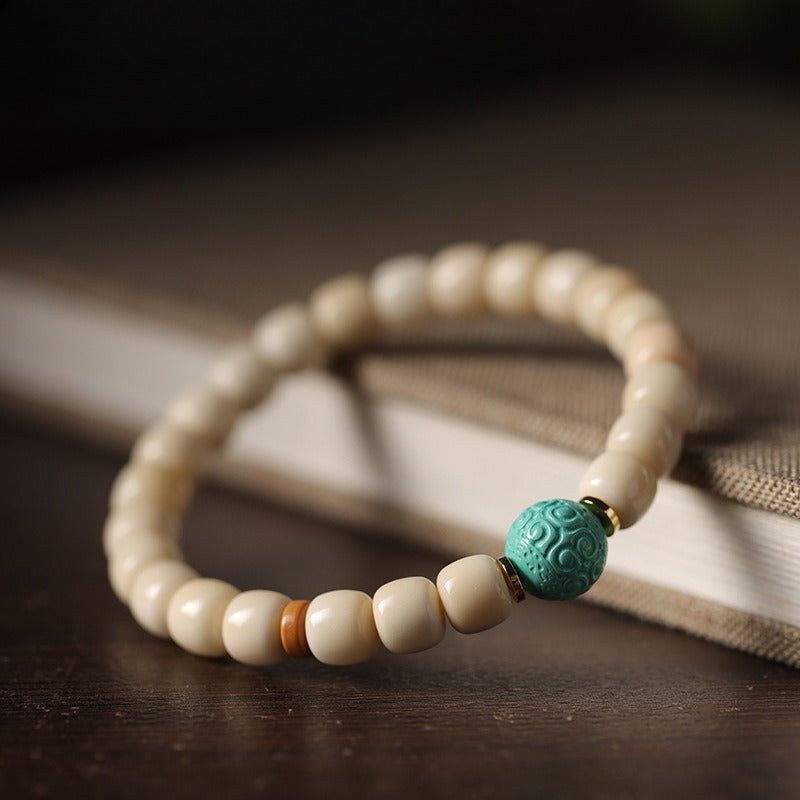 Zen Healing White Jade Bodhi Agate Blessing Bracelet