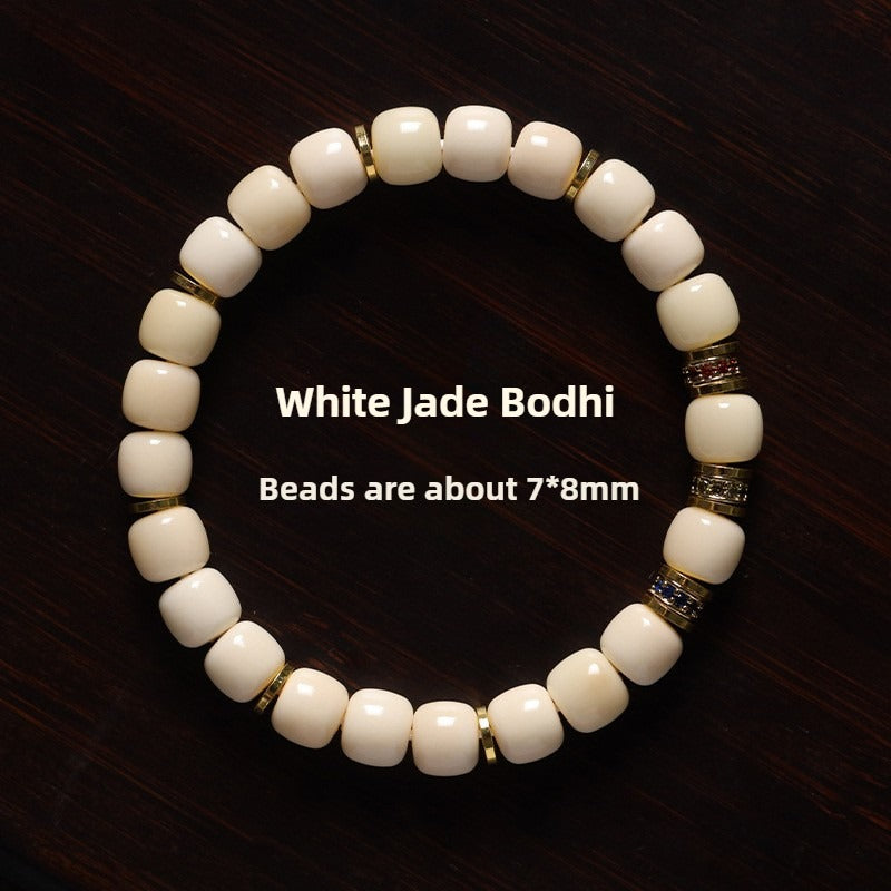 Zen Healing White Jade Bodhi Agate Blessing Bracelet
