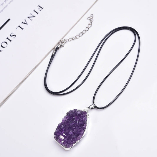 Amethyst Cluster Necklace - Attract Wealth and Blessings · Enhance Inspiration