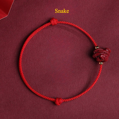 Zen Healing 2025 year of the chinese zodiac Cinnabar Protection Red String Bracelet