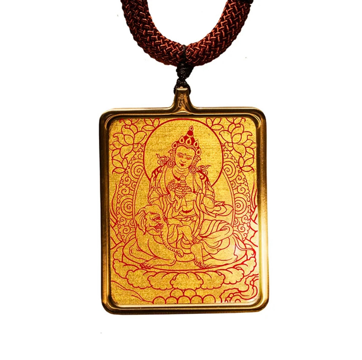 Yellow Jambhala, Samantabhadra, Four-Armed Avalokiteshvara Thangka Pendant Sketch